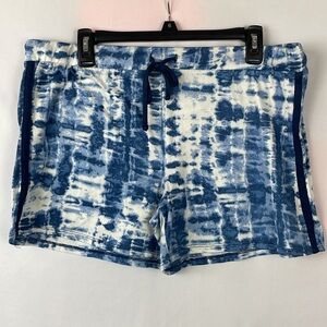 Lucky Brand Extremely Soft Blue and White Tie Dye Drawstring Shorts - Size Large